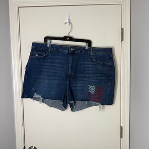 Old‎ Navy Women’s High Rise Patriotic Blue Jean Shorts Plus Size 26W